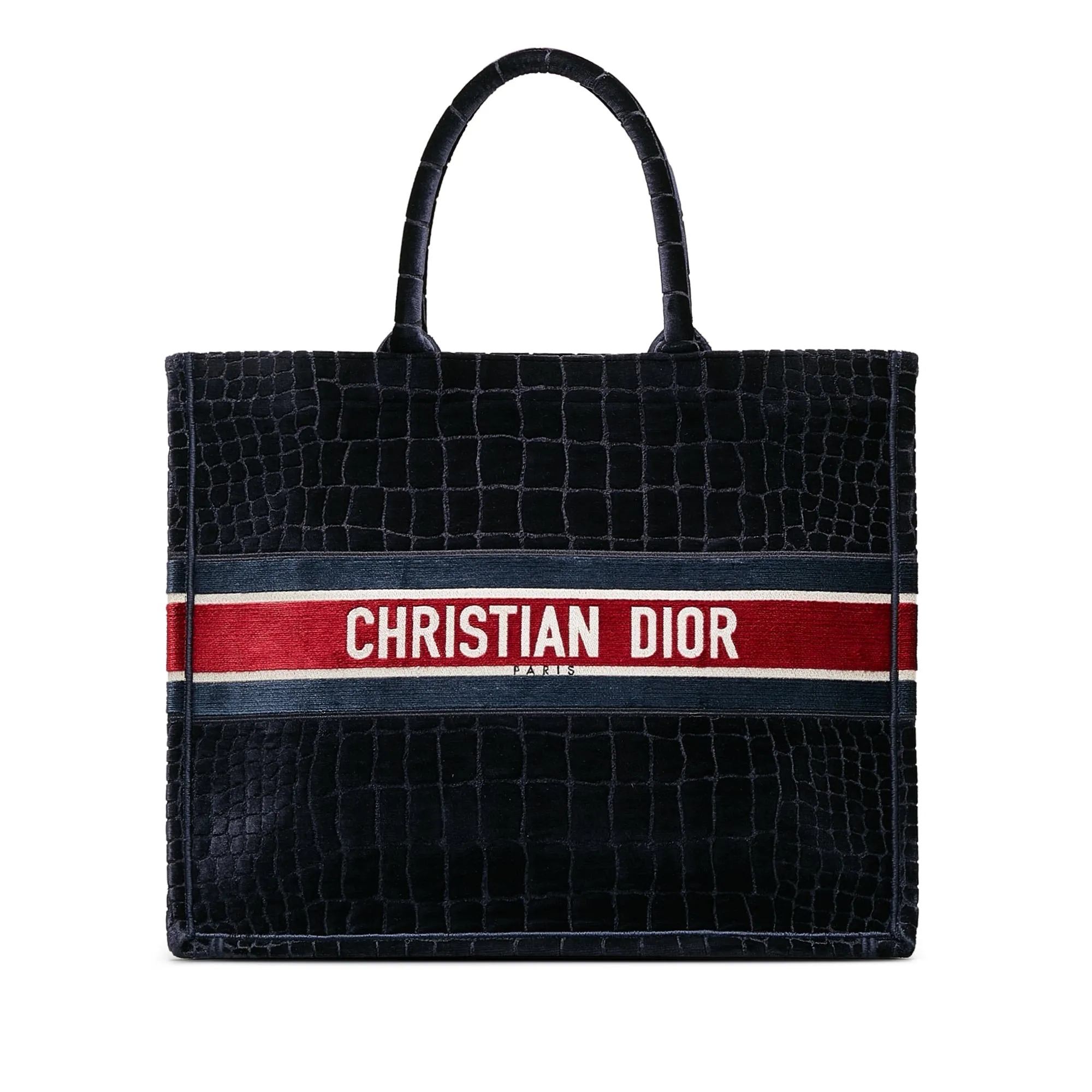 DIOR Large Velvet Embossed Book Tote Tote Bag
