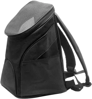 Dog Cat Double Shoulder Bags Backpack Pet Travel Outdoor Carrier with Mesh Windows for Small Breeds Black S