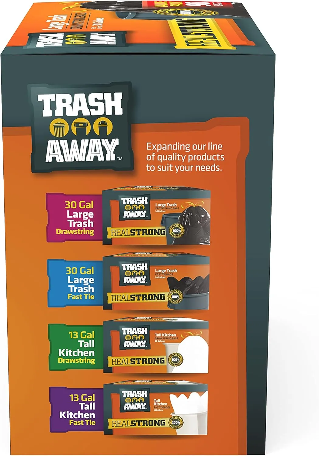 Drawstring Trash Bags (90 Ct, 30 Gallons) - Black