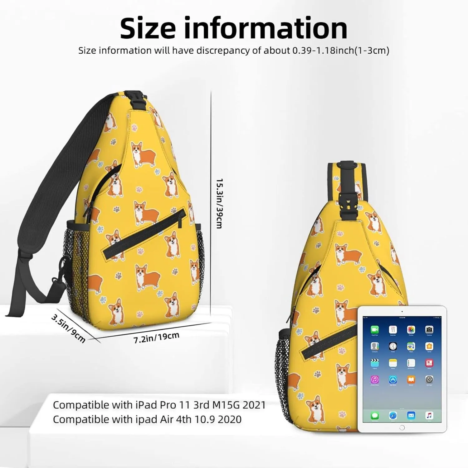 Dujiea Crossbody Backpack For Men Women Sling Bag, Corgi And Paws Chest Bag Shoulder Bag Lightweight One Strap Backpack Multipurpose Travel Hiking Daypack