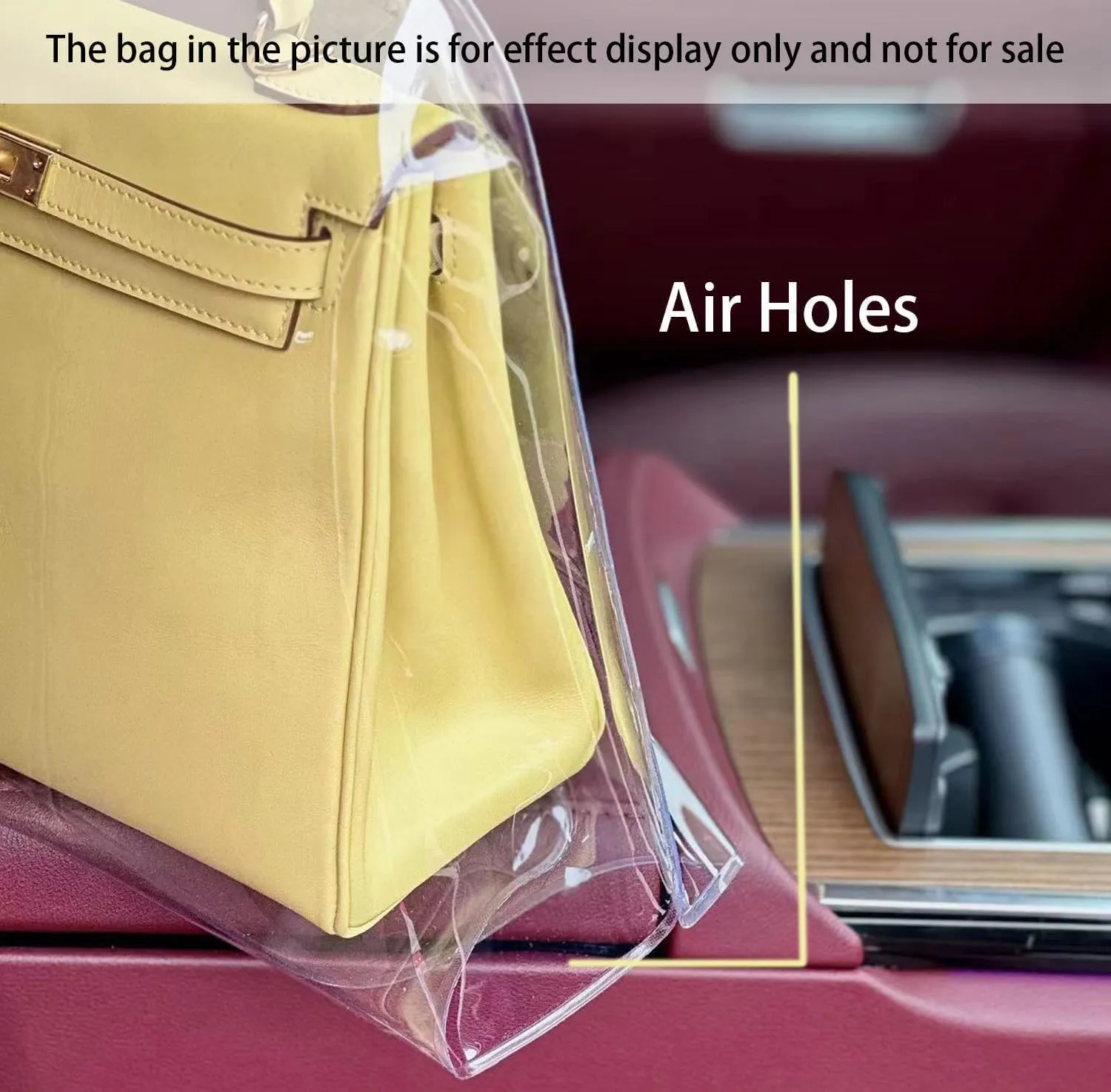 Dust Bag, Dust-proof Bag Compatible with Birkin 30, Clear Dust Cover Bag for Lady Purses, Dustproof Storage Bag with Sticky Dots & Air Hole (BK30,30CM)