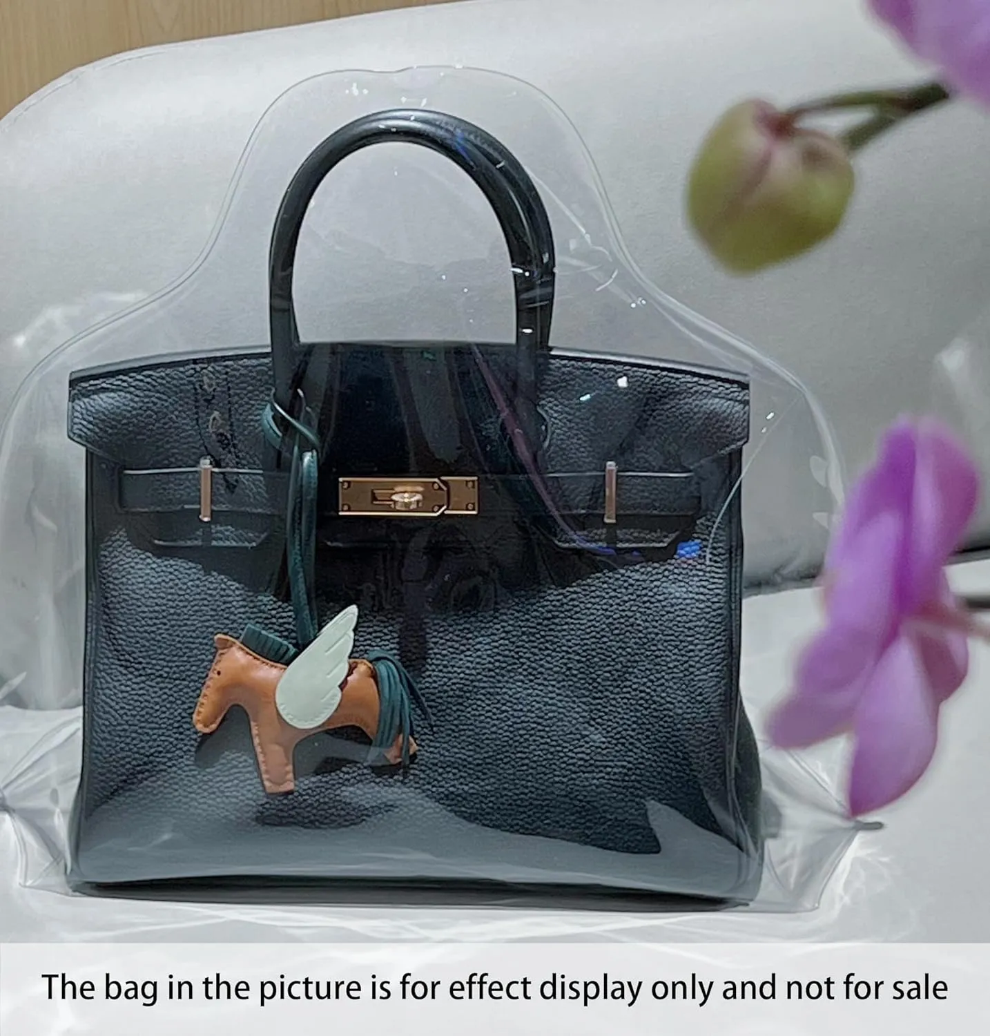 Dust Bag, Dust-proof Bag Compatible with Birkin 30, Clear Dust Cover Bag for Lady Purses, Dustproof Storage Bag with Sticky Dots & Air Hole (BK30,30CM)