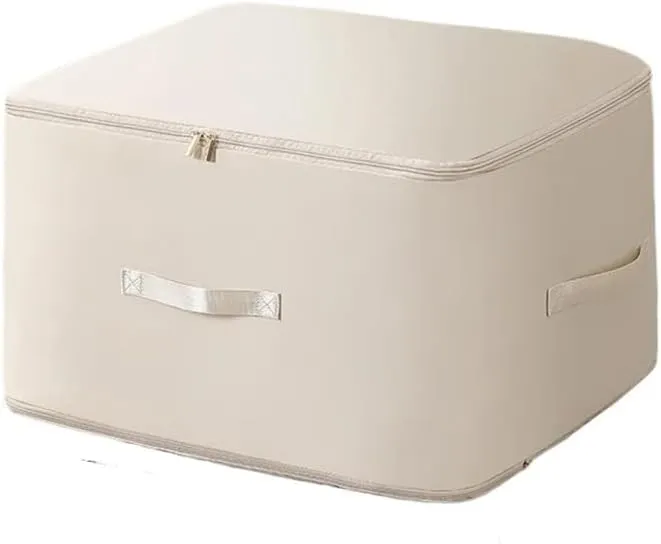 Dustproof And Moisture-Proof Compression Storage Bag Quilt Compression Organizer Bag Large Capacity Clothes Luggage Moving Bag(Beige*2,L)