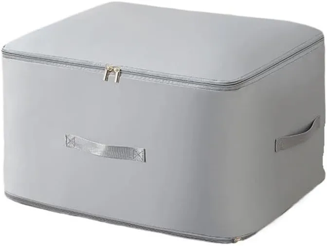 Dustproof And Moisture-Proof Compression Storage Bag Quilt Compression Organizer Bag Large Capacity Clothes Luggage Moving Bag(Gray*2,L)