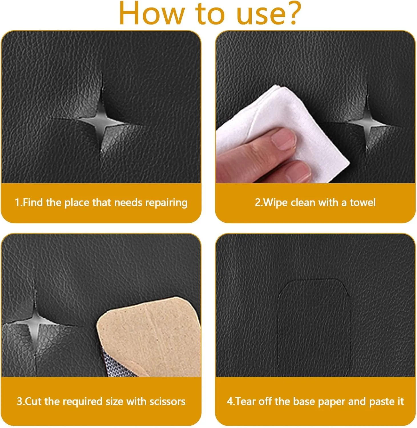 DXBULL Large Leather Repair Patch 17.3x78.7 inch Repair Tape Self-Adhesive for Furniture Sofas Car Seats Chair Couches Handbags Jackets Decorative Home Hotel Wall (Black)