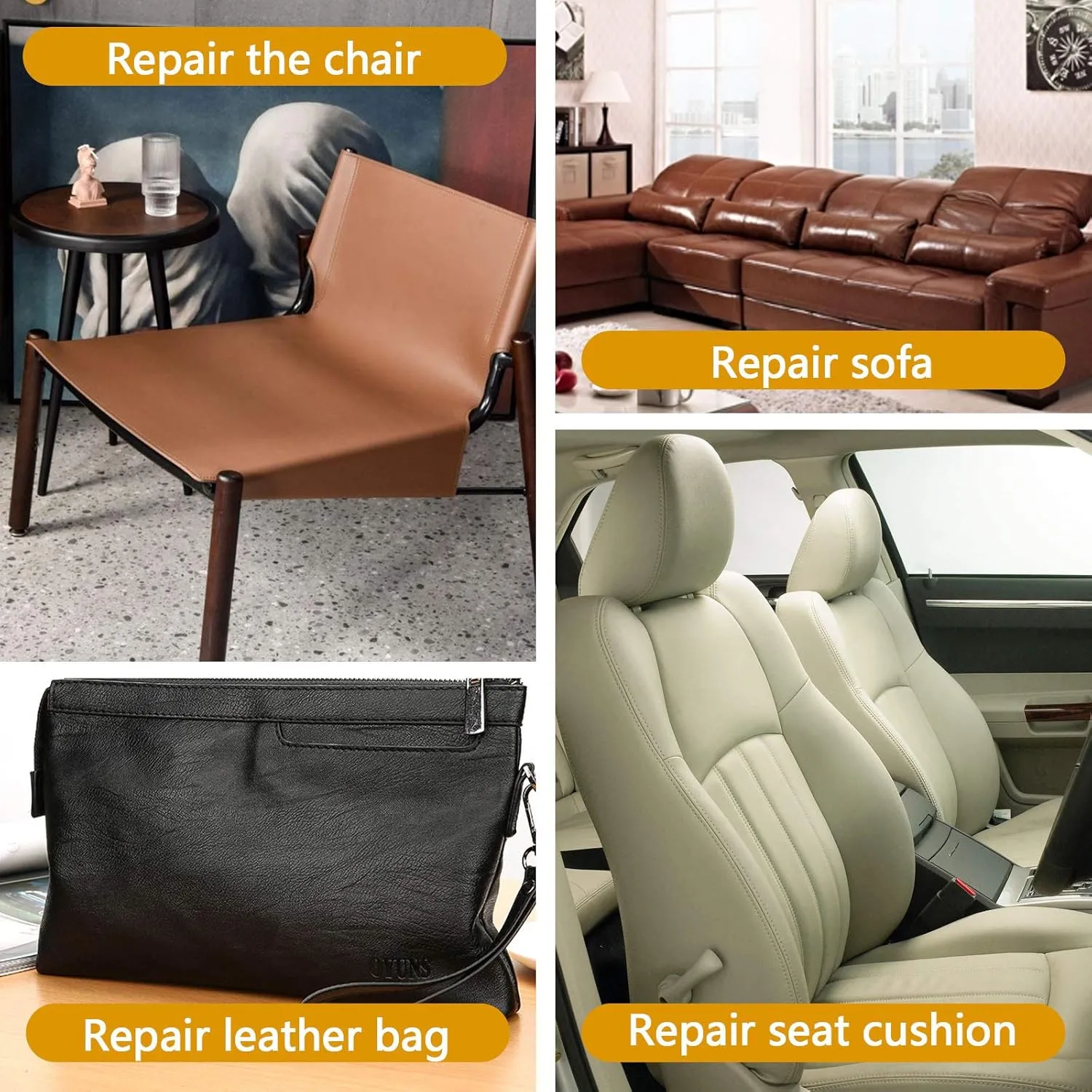 DXBULL Large Leather Repair Patch 17.3x78.7 inch Repair Tape Self-Adhesive for Furniture Sofas Car Seats Chair Couches Handbags Jackets Decorative Home Hotel Wall (Black)