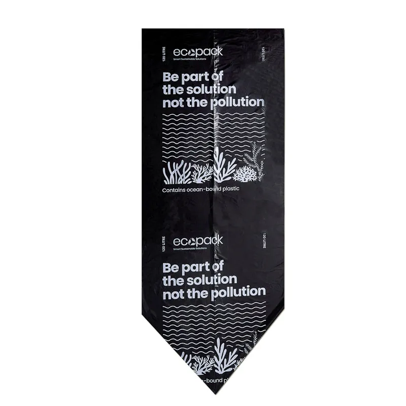 Ecopack 120L Recycled Garbage Bags - Ocean Bound - All Purpose (1 Roll/25 Bags)