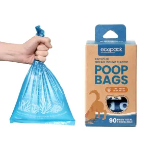 Ecopack Recycled Plastic Dog Poop Bags (6 Rolls/90 Bags)