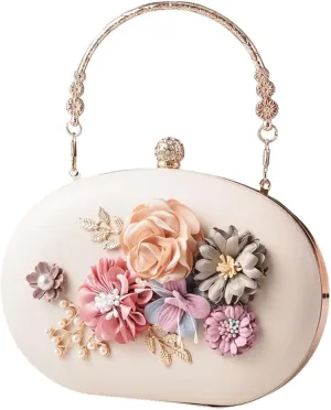 Elegant Floral Evening Bag For Women Eye Catching Shoulder Purse Handbag With Chain Strap For Parties And Weddings