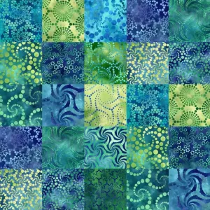 Elysian Patchwork in Blue - 14" Remnant Piece