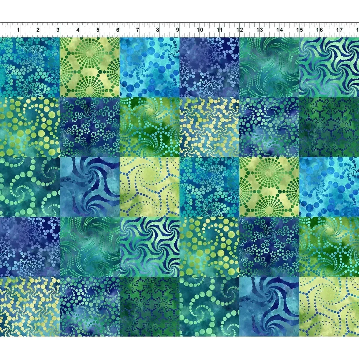 Elysian Patchwork in Blue - 14" Remnant Piece
