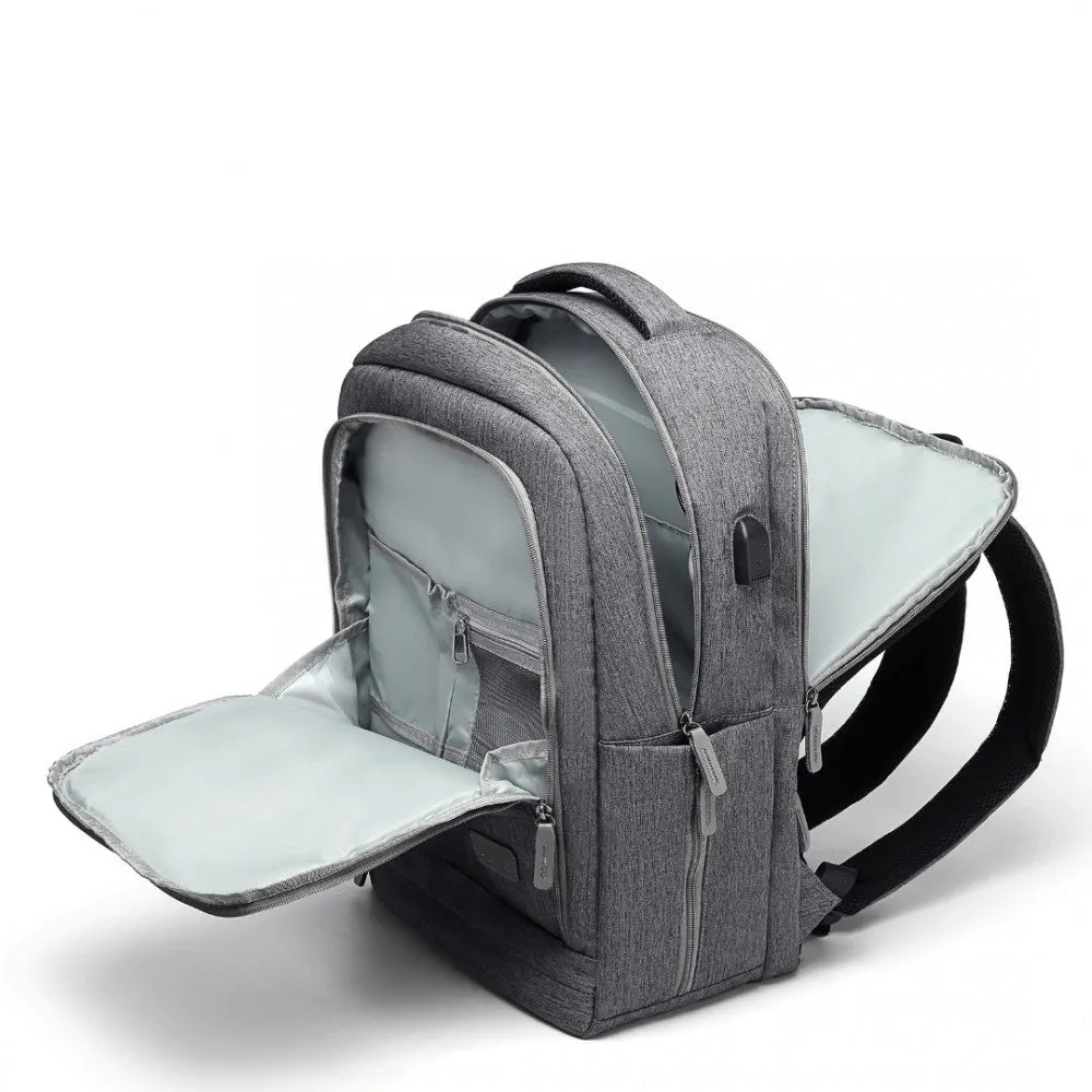 Em2111 - Kono Multi-compartment Backpack With Usb Port - Black