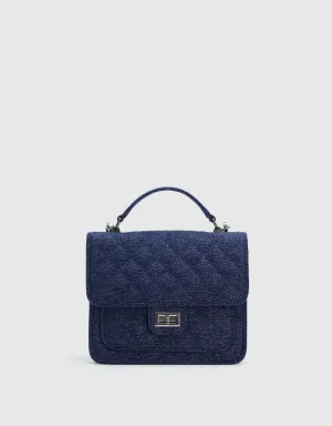 Embossed Denim Backpack