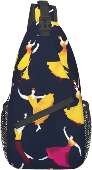 England Symbols Print Crossbody Sling Backpack For Women Men,Sling Bag Travel Hiking Chest Bag Daypack