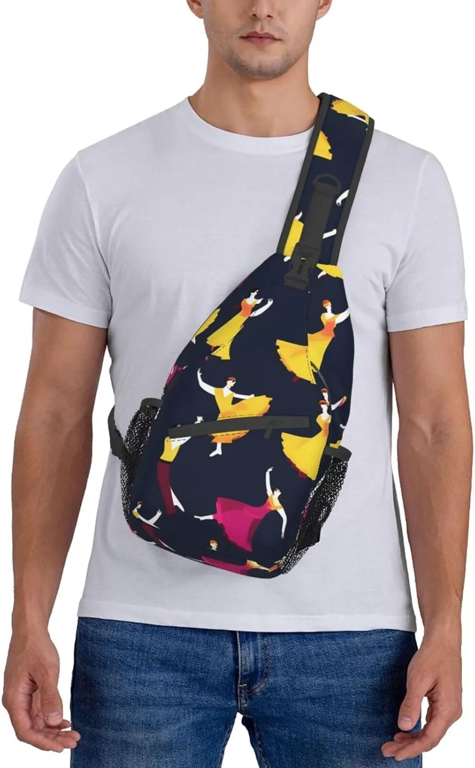 England Symbols Print Crossbody Sling Backpack For Women Men,Sling Bag Travel Hiking Chest Bag Daypack