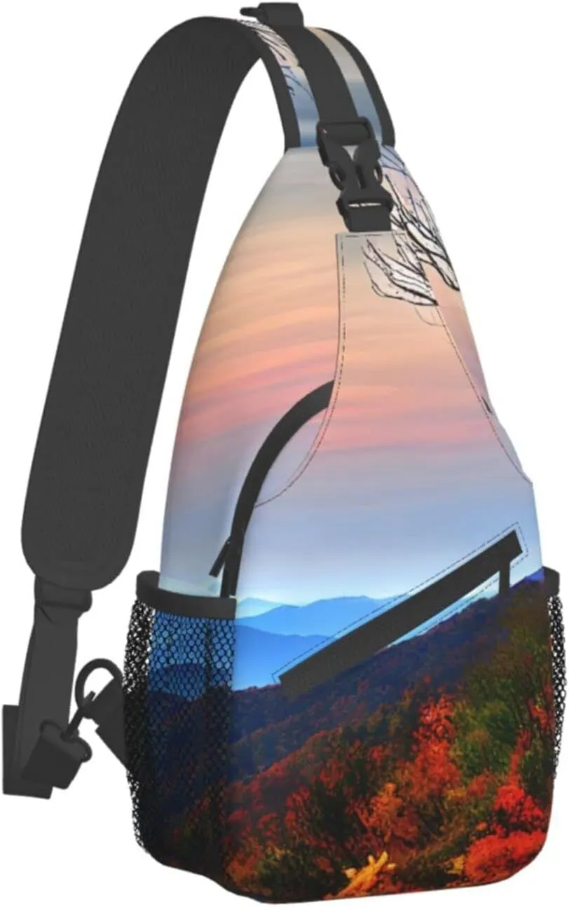 England Symbols Print Crossbody Sling Backpack For Women Men,Sling Bag Travel Hiking Chest Bag Daypack