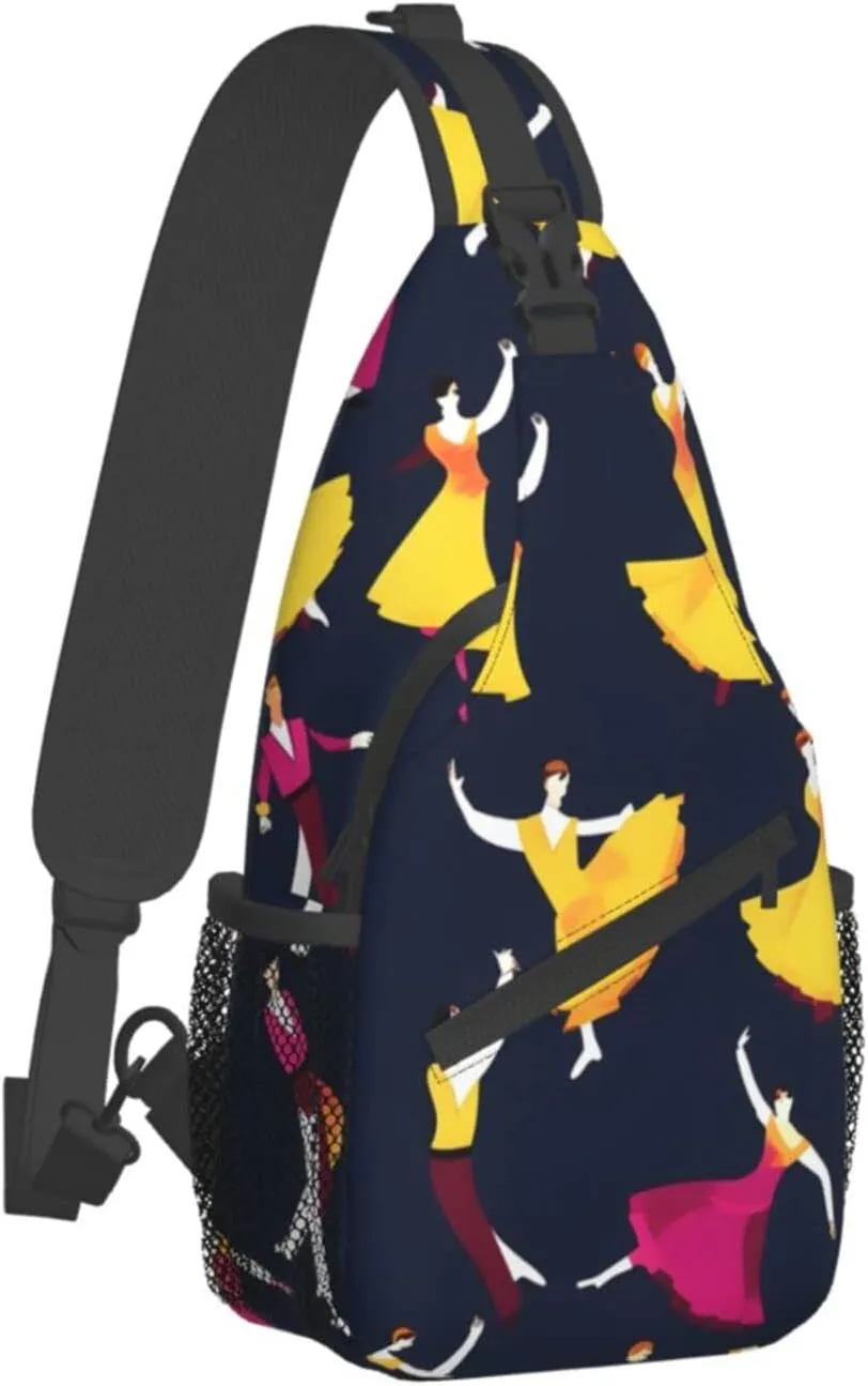 England Symbols Print Crossbody Sling Backpack For Women Men,Sling Bag Travel Hiking Chest Bag Daypack