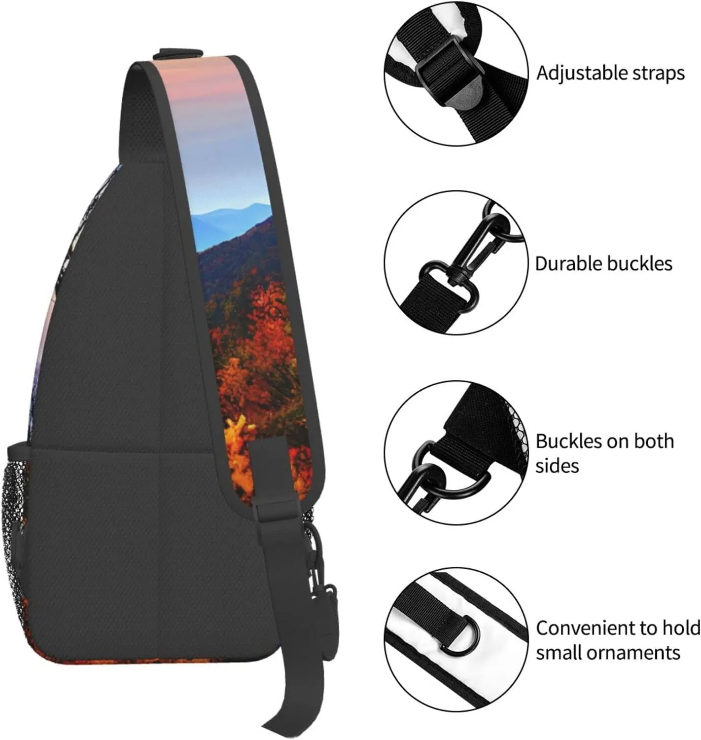 England Symbols Print Crossbody Sling Backpack For Women Men,Sling Bag Travel Hiking Chest Bag Daypack