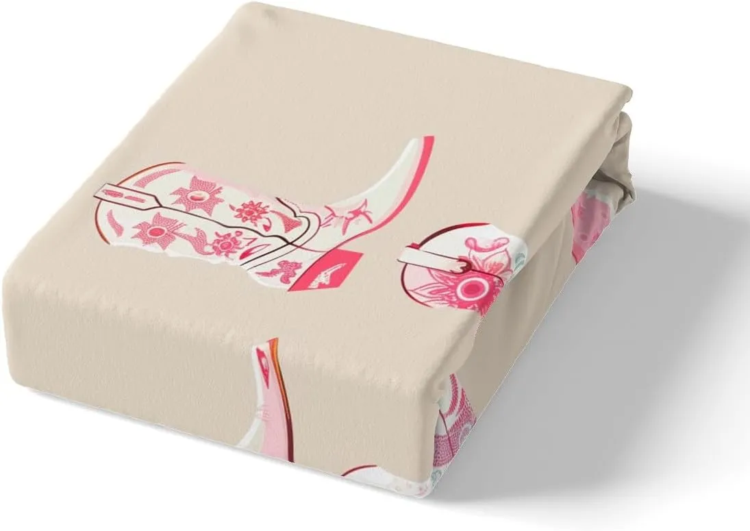 Erosebridal Cowgirl Duvet Cover Twin for Kids Boys Girls,Western Cowboy Boots Bedding Set,Wild West Cowgirl Quilt Cover,Farmhouse Bed Set with 1 Pillowcase Bedroom Decor
