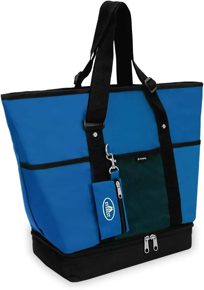 Everest Luggage Deluxe Shopping Tote, Royal Blue/Black, Royal Blue/Black, One Size