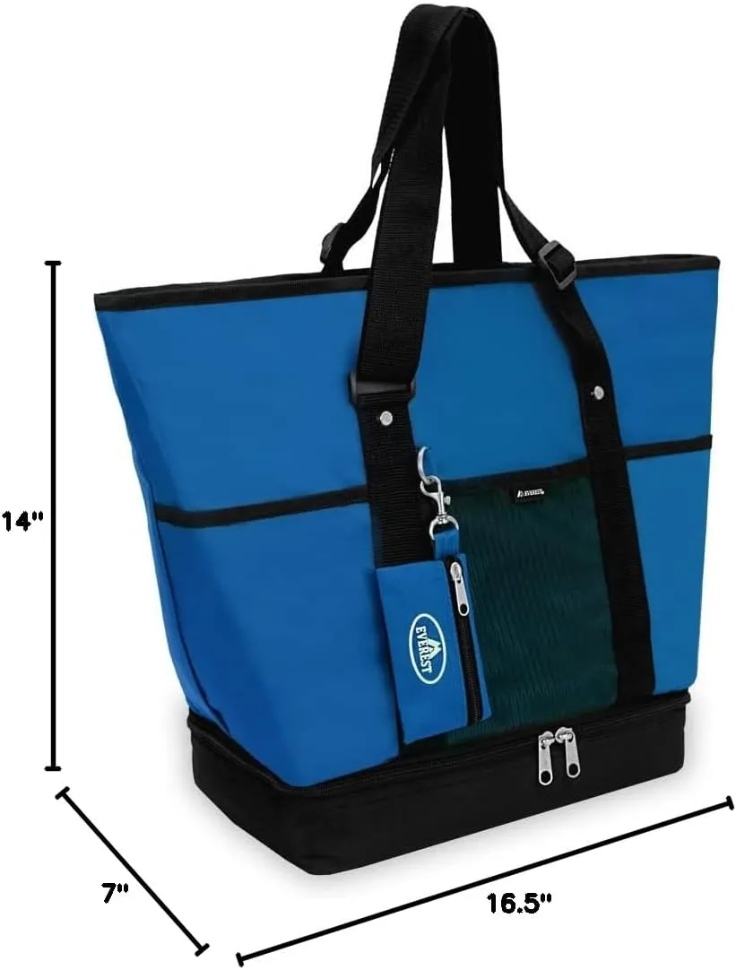 Everest Luggage Deluxe Shopping Tote, Royal Blue/Black, Royal Blue/Black, One Size