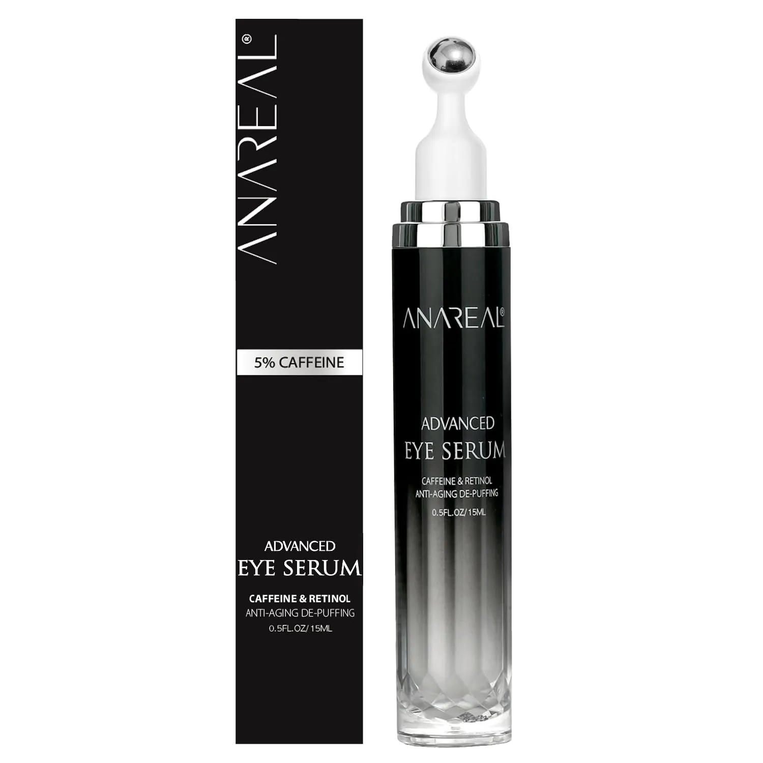Eye Bags Treatment for Men: Eye Cream for Dark Circles, Caffeine Eye Cream, Eye Roller for Puffy Eyes, Puffy Eyes Treatment