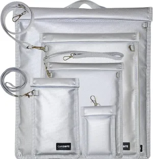 Faraday Bags for Phones, Large Faraday Bag for Laptop & Tablet, Faraday Pouch with Lanyard for Phone & Key Fob RFID Signal Blocker, Faraday Cage Protection Bags for Electronics, 5 Packs