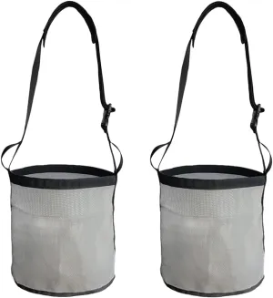 Feedbag for Horse, Heavy Duty Nylon Mesh Grain Feed Bag, Adjustable Strap, Neck Pad, and Waterproof Bottom (2 Pack)