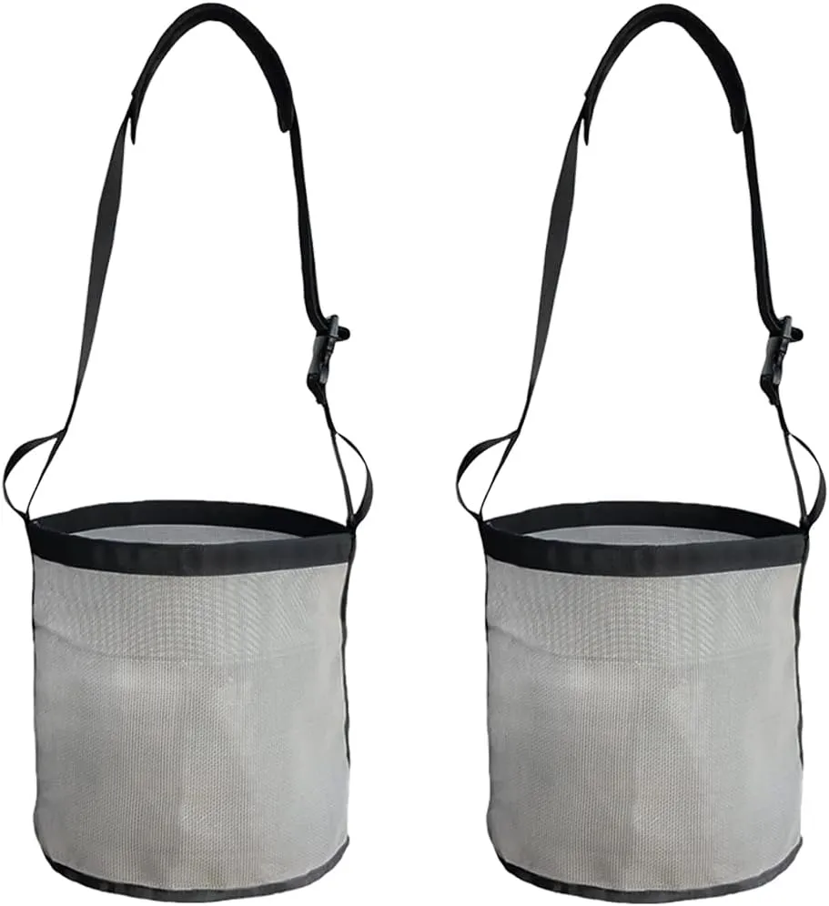 Feedbag for Horse, Heavy Duty Nylon Mesh Grain Feed Bag, Adjustable Strap, Neck Pad, and Waterproof Bottom (2 Pack)