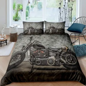 Feelyou Dirt Bike Comforter Cover Set Vintage Motorcycle Duvet Cover for Kids Boys Teens Motocross Extreme Sports Bedding Set 1 Pillowcase Twin Size