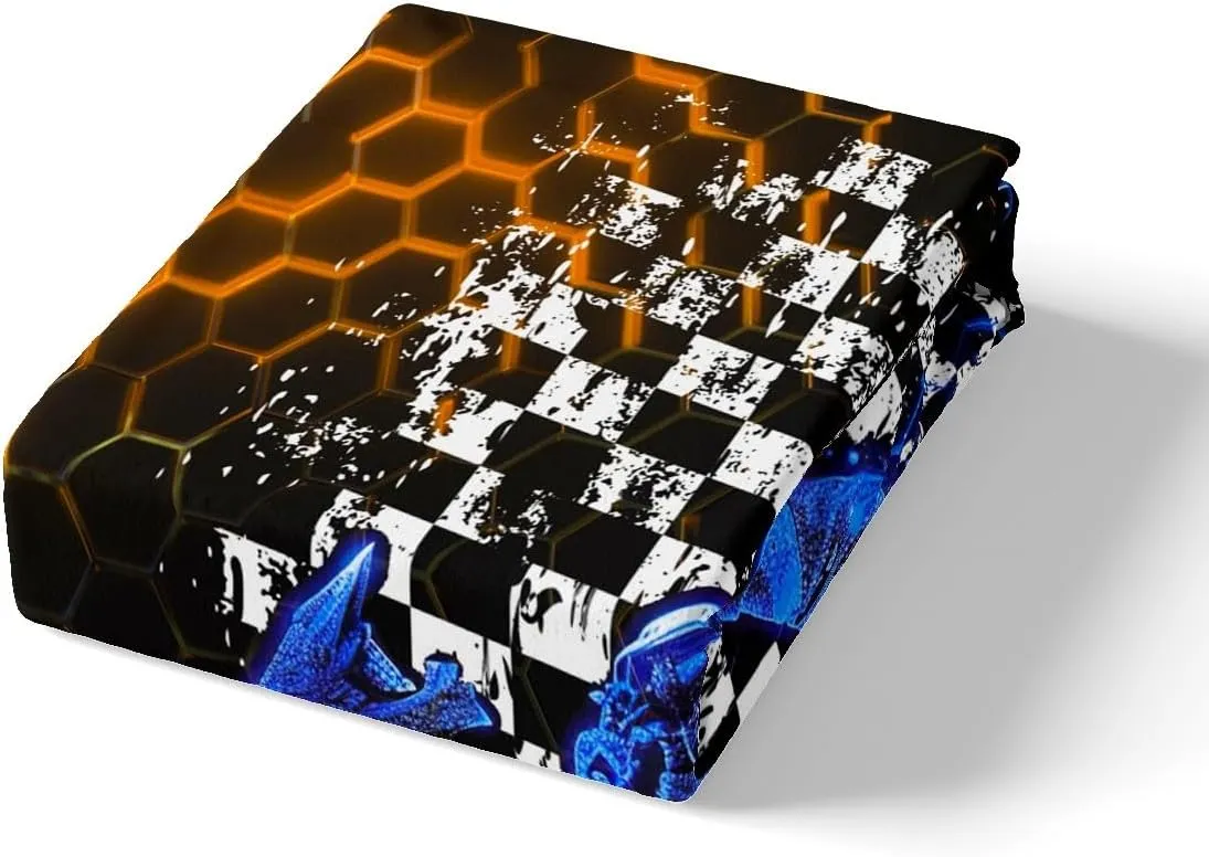 Feelyou Kids Dirt Bike Bedding Set Extreme Sports Duvet Cover Set for Kids Boys Girls Racing Motocross Comforter Cover Motorcycle Honeycomb Quilt Cover Bedroom Collection 3Pcs Queen,No Comforter
