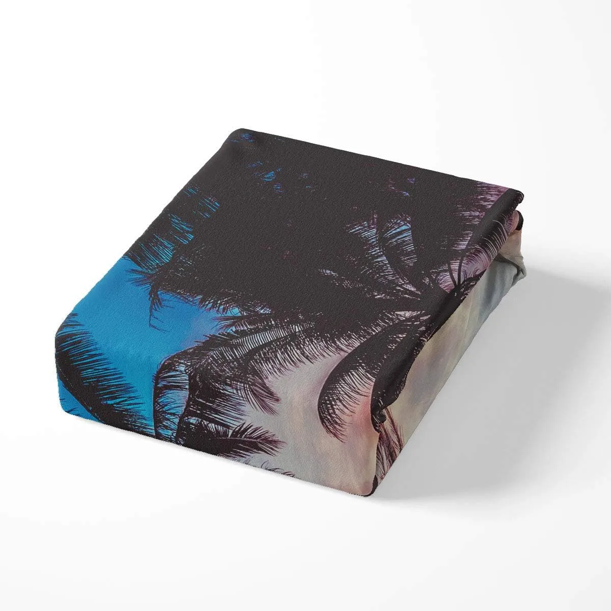Feelyou Ocean Beach Themed Bedding Set Twin 2 Pcs,Tropical Sunset Beach with Palm Trees Comforter Cover,Peaceful Ocean Evening View Resort Bedspread Decorative 1 Duvet Cover and 1 Pillowcase