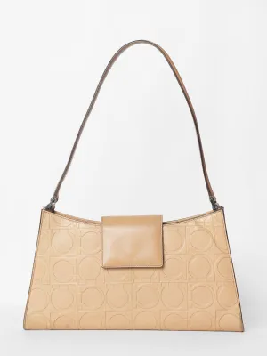 Ferragamo Ganacini Embossed Shoulder Bag