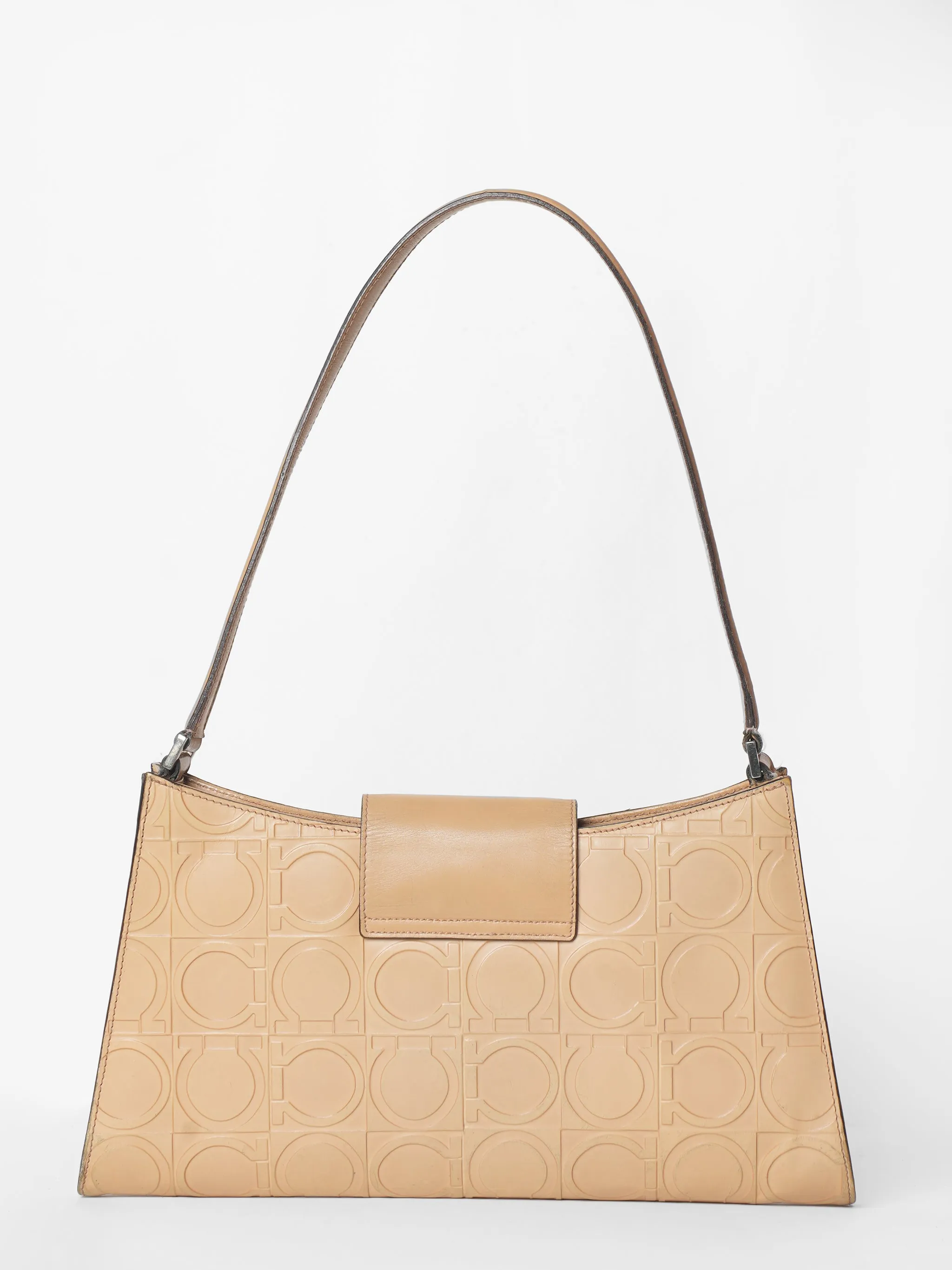 Ferragamo Ganacini Embossed Shoulder Bag