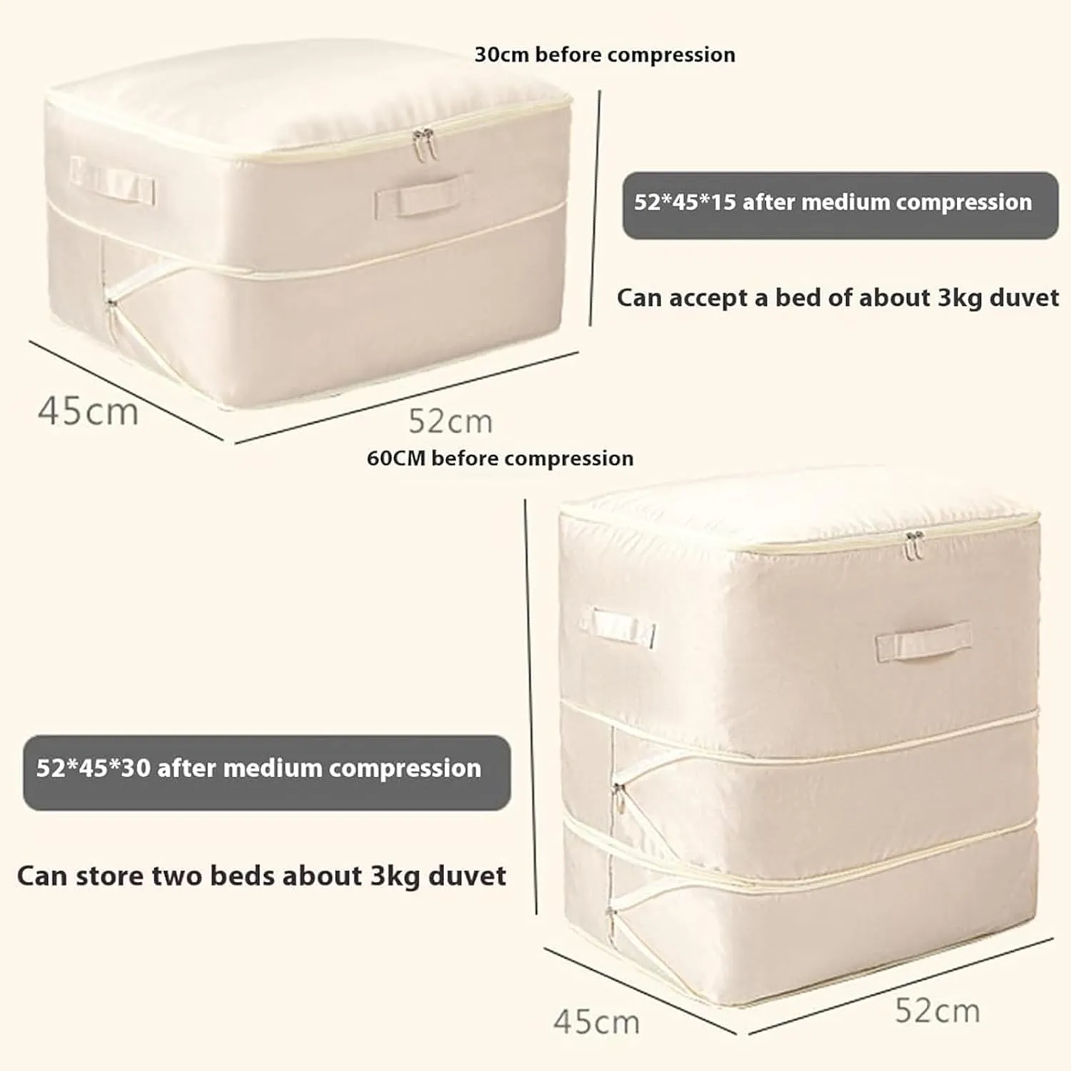 FETNHU Ultra Space Saving Self Compression Organizer, Heavy Duty Moving Bags, Travel Packing Organizers Storage Tote for Clothes Comforters,Blankets,Bedding (Blue,L XL)