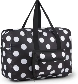F.FETIVIN Weekender Bag Carry On Travel Duffle Medium Overnight Bag for Women(Black Dot)