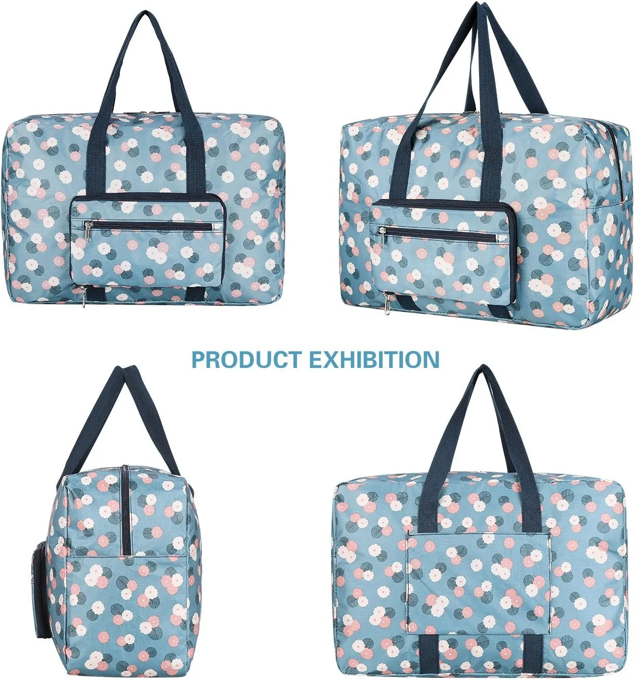 F.FETIVIN Weekender Bag Carry On Travel Duffle Medium Overnight Bag for Women(BLUE)