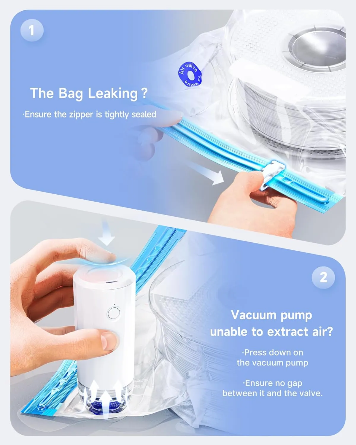 Filament Storage Bags with Upgrade Auto Pump, 20 Filament Vacuum Storage Bags(11.81 * 13.38 in) Plus 20 Desiccants and 5 Clips, Keeping Spool Clean and Dry