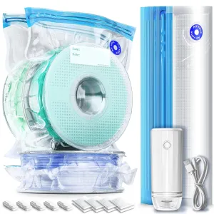 Filament Storage Bags with Upgrade Auto Pump, 20 Filament Vacuum Storage Bags(11.81 * 13.38 in) Plus 20 Desiccants and 5 Clips, Keeping Spool Clean and Dry