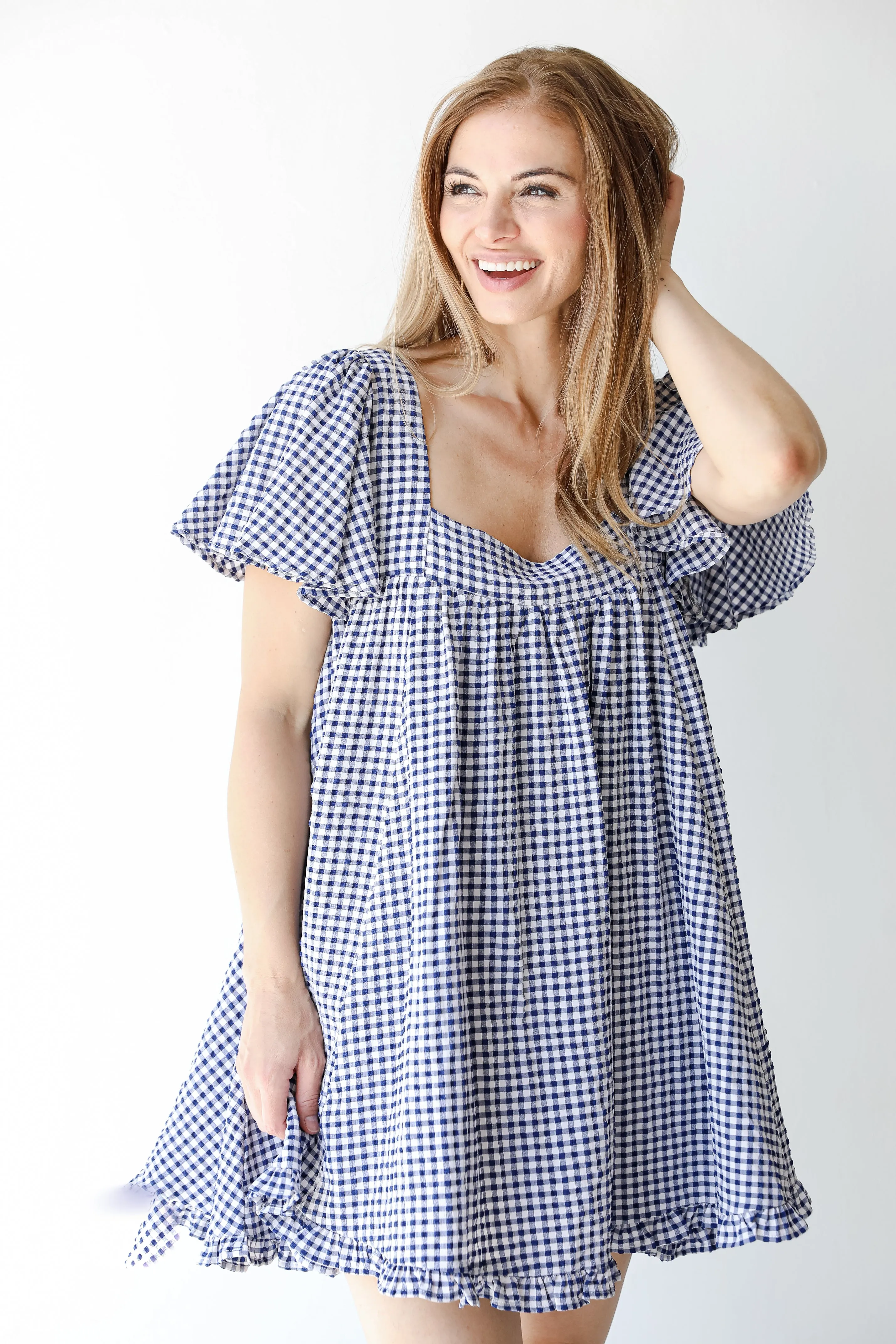 FINAL SALE - Just Checked In Gingham Mini Dress