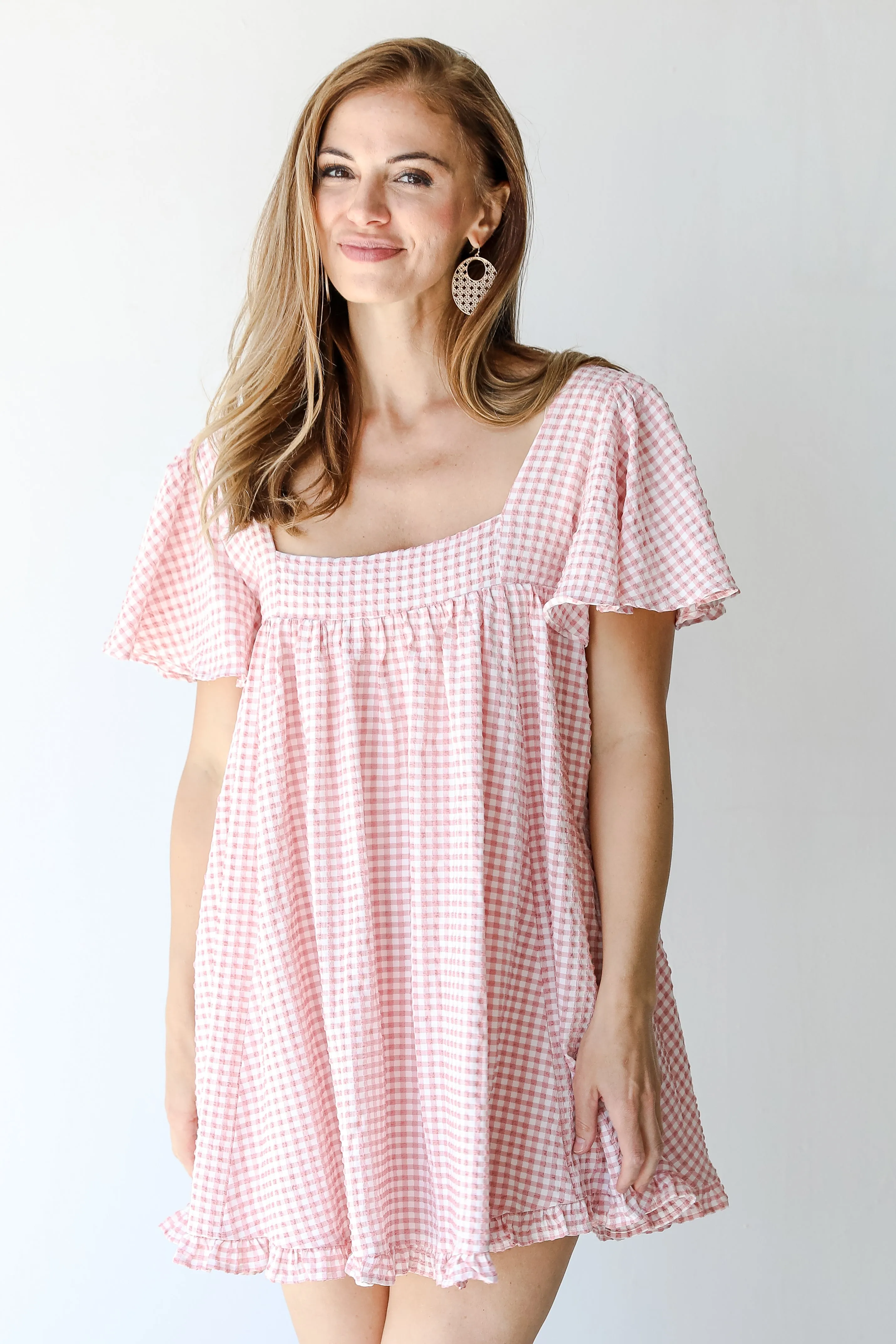 FINAL SALE - Just Checked In Gingham Mini Dress