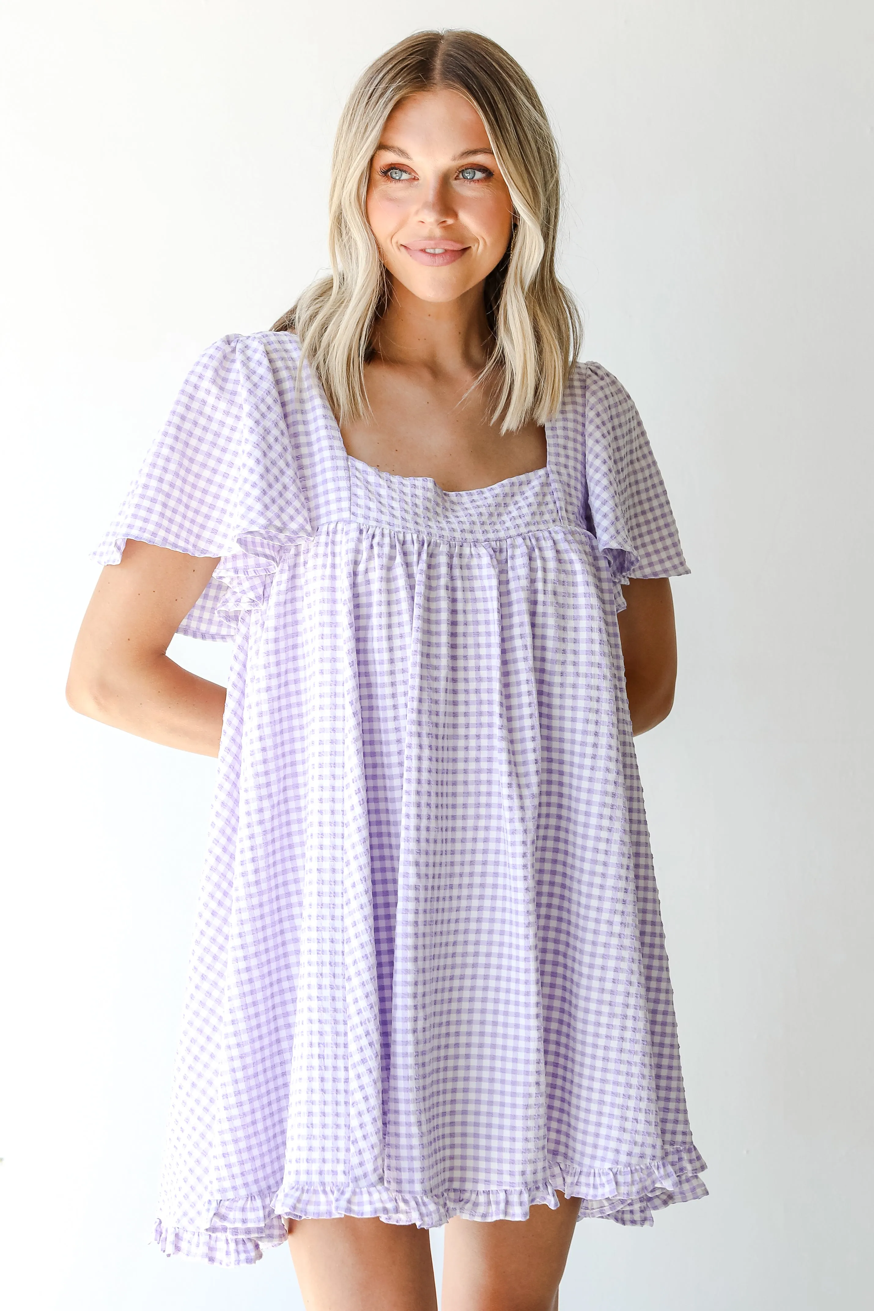 FINAL SALE - Just Checked In Gingham Mini Dress