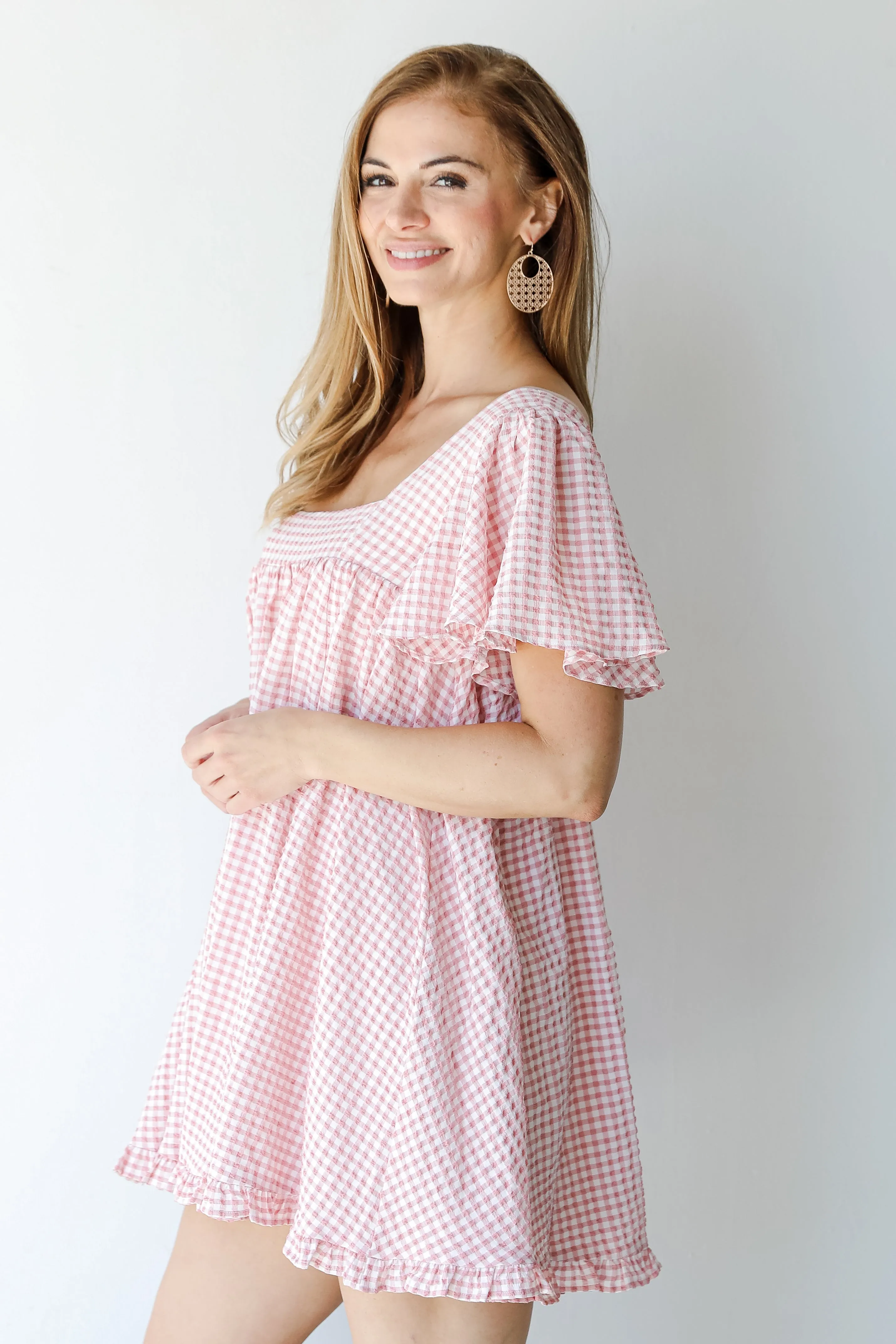 FINAL SALE - Just Checked In Gingham Mini Dress