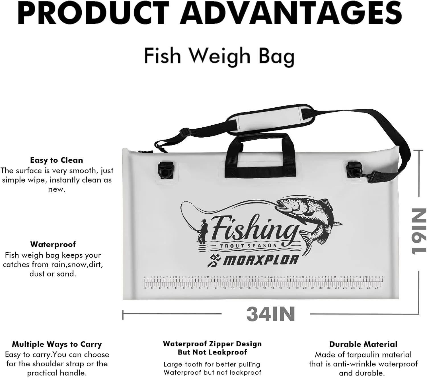 Fish Bag Heavy Duty Tournament Fishing Weigh in Bag 26x23 19x34 inches