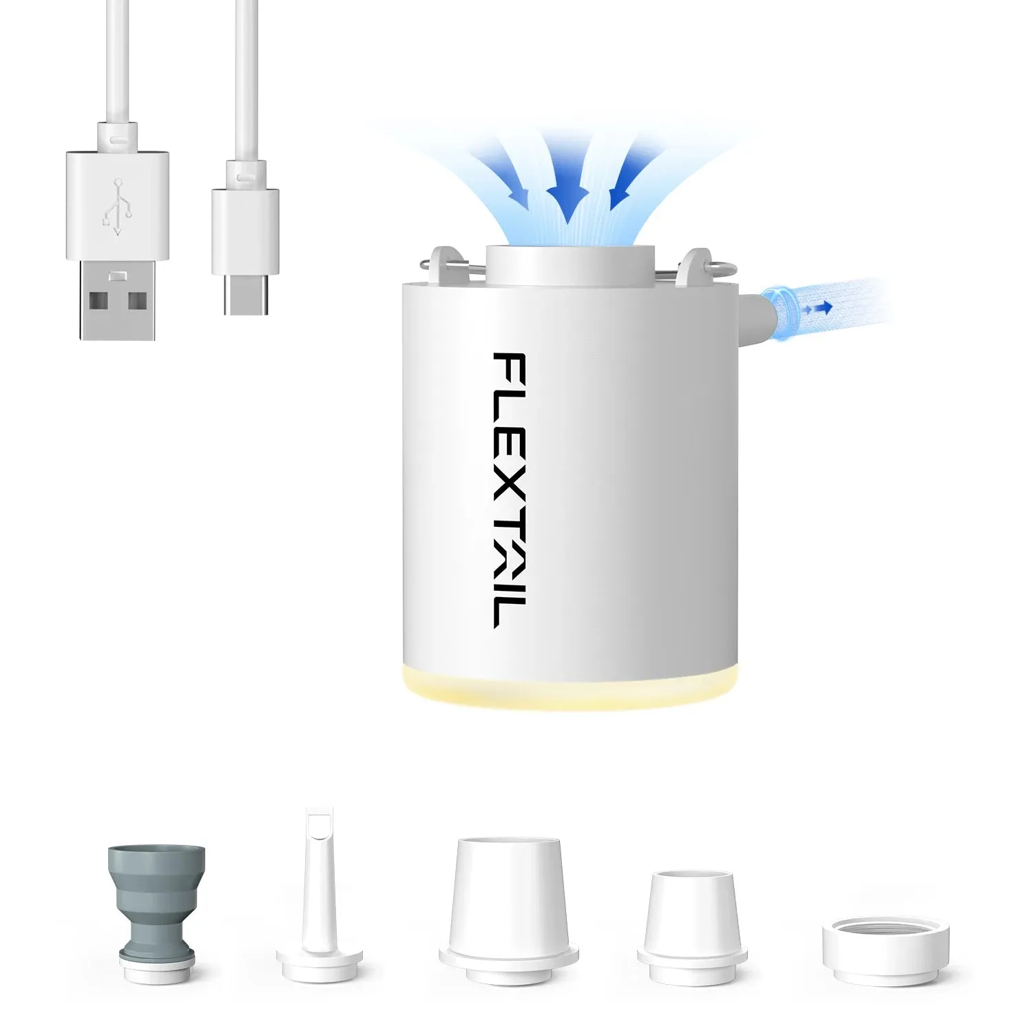 FLEXTAILGEAR Tiny Pump X 2024 Mini Air Pump with Light for Camping and Travel