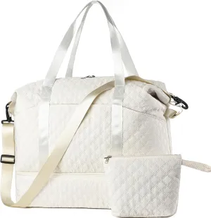 Foldie Travel Bag Expandable Weekender Bags for Women, Large Carry On Bag with USB Port, Overnight Bag with Shoes Compartment