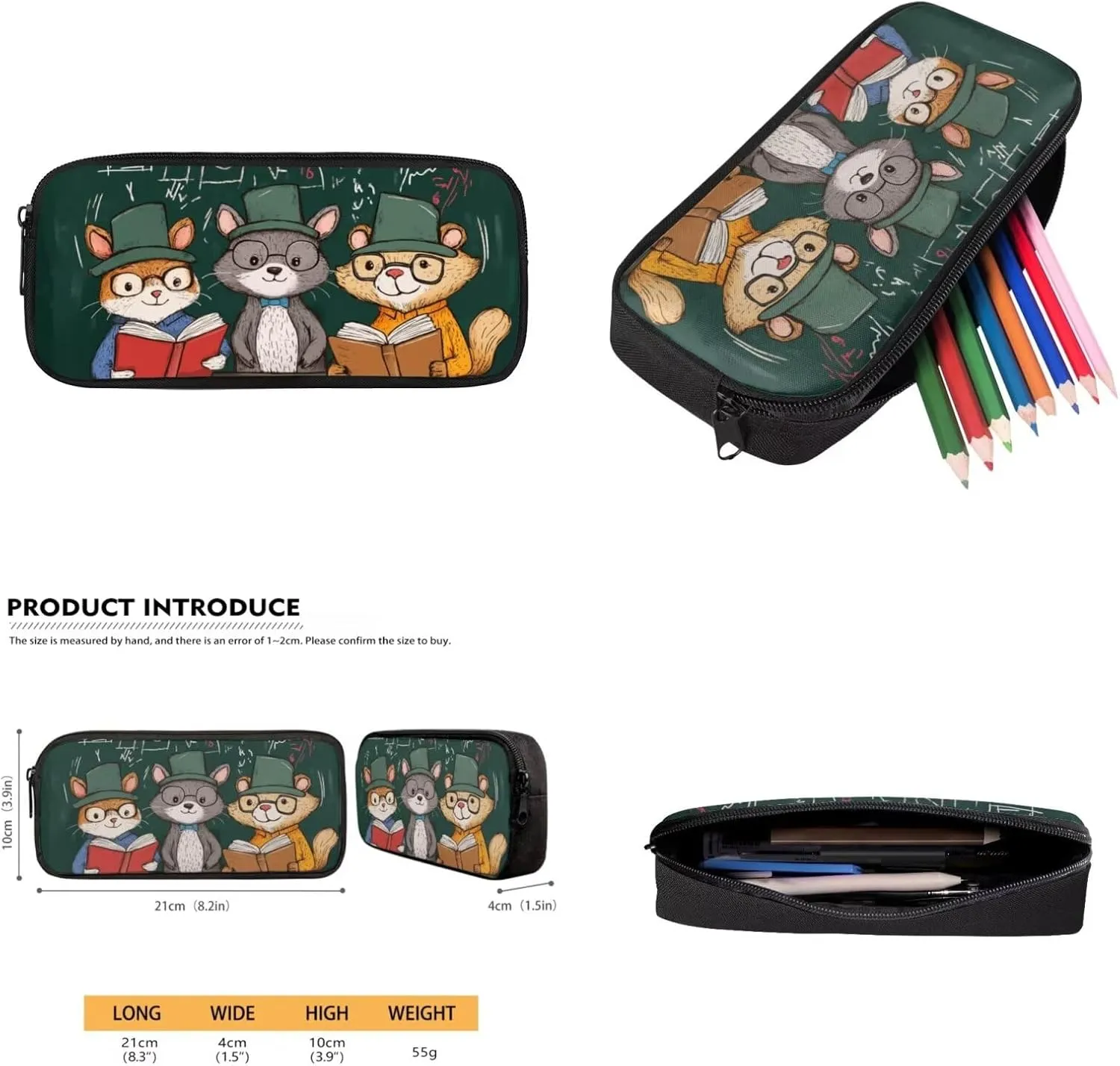 FOR U DESIGNS Animals Backpack for Boys 4 Piece Bookbag Set with Lunch Box 17 Inch 2nd Grade School Bag Boys Lightweight Book Bags for Kids 6-8 Travel Rucksack