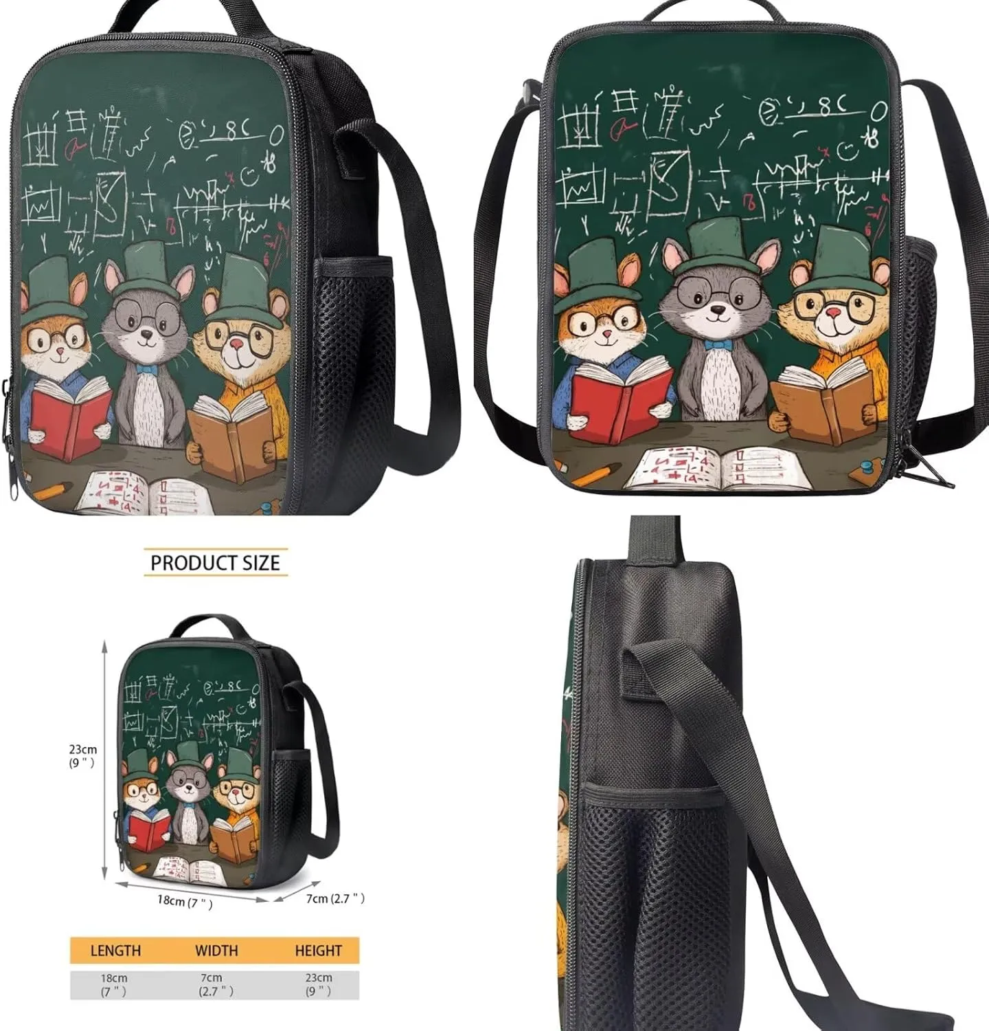 FOR U DESIGNS Animals Backpack for Boys 4 Piece Bookbag Set with Lunch Box 17 Inch 2nd Grade School Bag Boys Lightweight Book Bags for Kids 6-8 Travel Rucksack