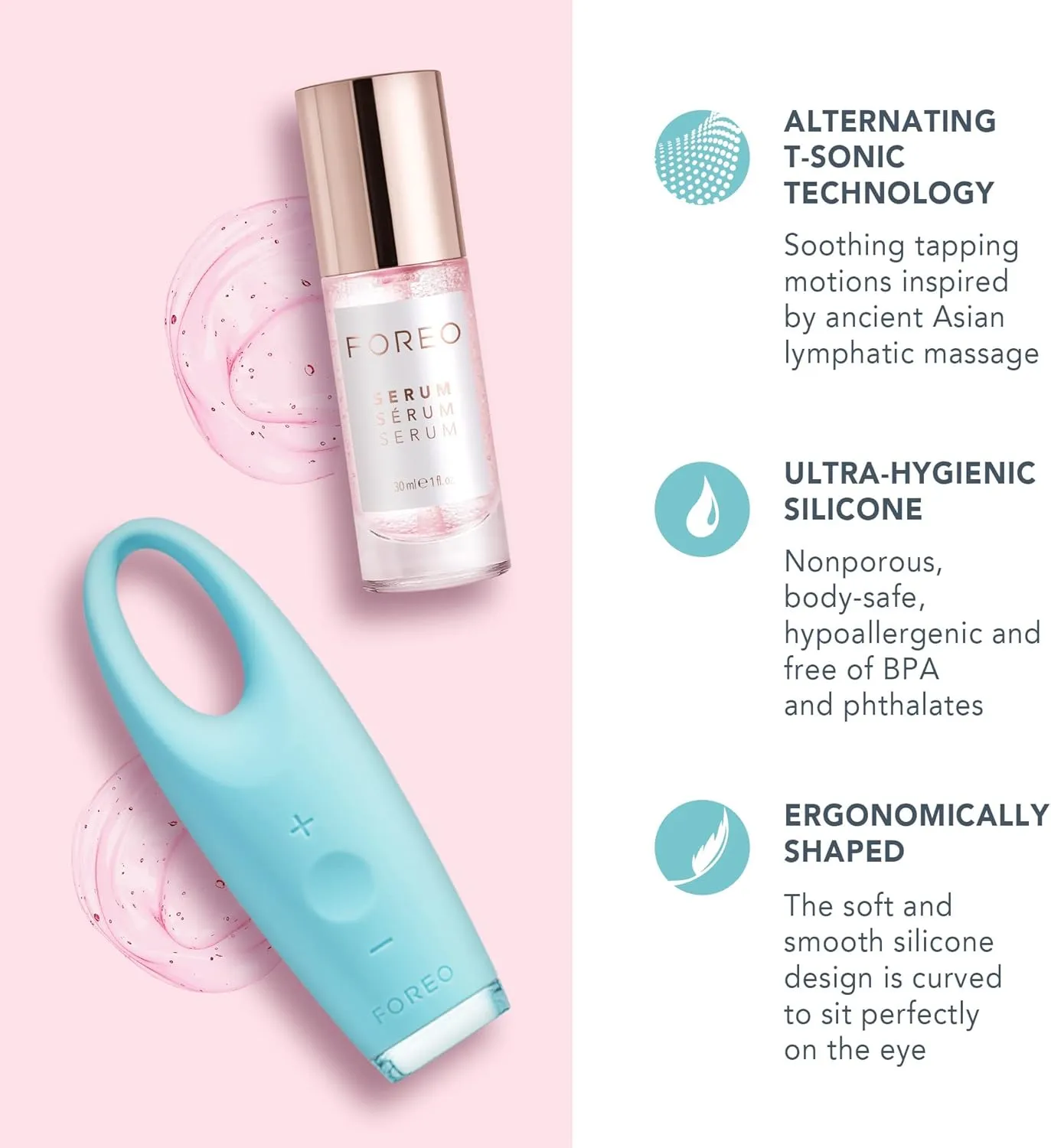 FOREO IRIS Eye Massager Dark Circle Remover & Eyebag Remover Eye Depuffer Anti Aging Increases Absorption of Eye Mask Essences| Waterproof 2-year Warranty Mint