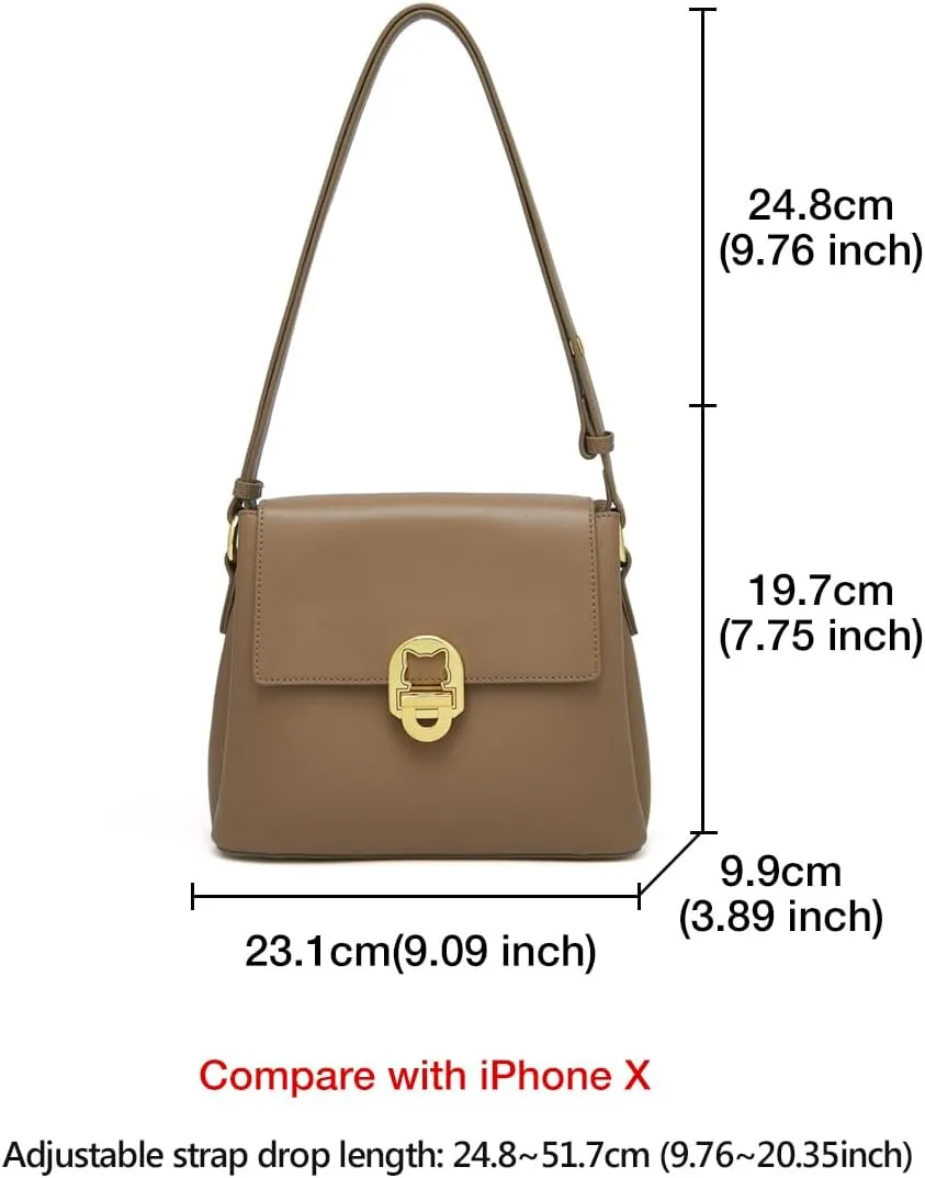 FOXLOVER Cell Phone Crossbody Bags for Women Twist Closure Flap Small Mini Size Vertical Wallet Purse